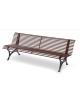 Panca da esterno con  schienale in acciaio zincato -Versione Grigio Micaceo / Corten -cm 200x68x72 h.