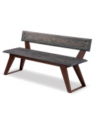 Panca per esterno in legno ed acciaio zincato - colore Corten/Grigio - cm 150x43x73h