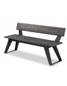 Panca per esterno in legno ed acciaio zincato - colore Grigio Micaceo /Grigio - cm 150x43x73h