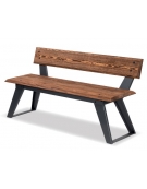 Panca per esterno in legno ed acciaio zincato - colore Grigio Micaceo/Marrone - cm 150x43x73h