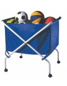 Carrello porta palloni pieghevole, struttura in alluminio mobile su ruote, sacco in nylon di contenimento palloni