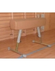 Cavallo per volteggio senza maniglie rivestimento in similpelle, gambe monotubolari, ruote e fissaggio a terra - cm 160x28/36x36