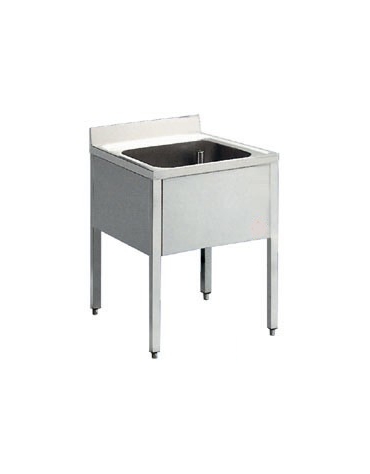 Lavatoio inox 1 vasca senza ripiano Dimensioni cm.60x60x85/90h