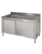 Lavatoio inox armadiato 1 vasca+gocciolatoio destro cm 120x60x85