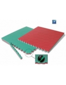 Tappeto Karate ad incastro cm. 100 x 100 x 4, bicolore rosso e verde