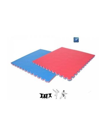 Tappeto incastro  JUDO 100x100x2 cm. rosso-blu