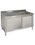 Lavatoio inox armadiato 1 vasca+gocciolatoio sx cm 100x70x85h