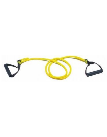 Elastico tubolare giallo con maniglie media resistenza. Lungh. 160