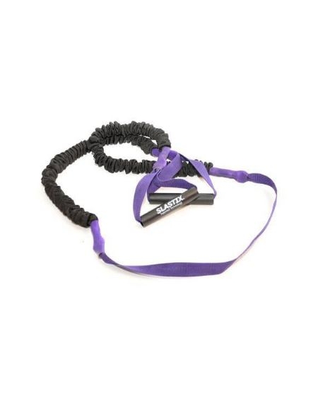 Elastico Stroops viola con maniglie, ideale per pedana Bosu e step, resistenza molto leggera. Lunghezza 215 cm.