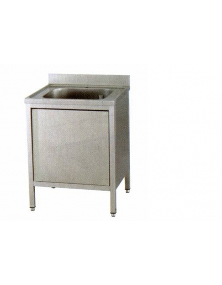 Lavatoio inox armadiato 1 vasca Dimensioni cm.70x60x85/90h