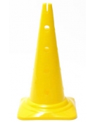 Cono altezza 50 cm. con 16 fori colore giallo.