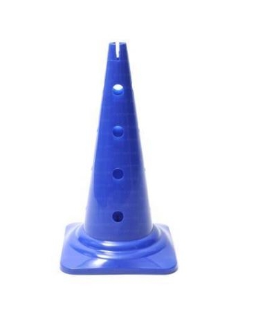 Cono altezza 50 cm. con 16 fori colore blu.