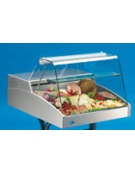 Vetrina fredda refrigerata da banco vetri curvi Lunghezza cm. 75,6 - Profondità cm 93,9 - Evaporatore singolo