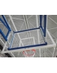 Tabellone basket in plexiglass cm  180x105x1,5 con telaio e cornice in acciaio verniciato colore bianco