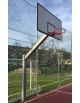 Impianto basket monotubolare da interrare in acciaio zincato, tabelloni in legno - sbalzo cm 225