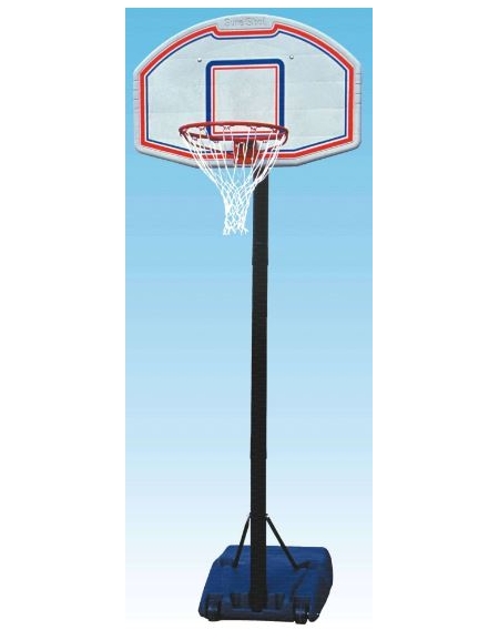 Mezzo impianto basket/minibasket con zavorra riempibile, altezza reg. manualmente.