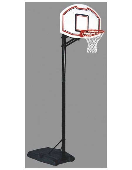 Mezzo impianto basket/minibasket con zavorra riempibile nuovo sistema a scatto per posizionamento altezza tabellone.