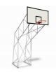 Impianto basket a traliccio in acciaio zincato, smontato, fisso, con tabellone in legno - sbalzo cm 220
