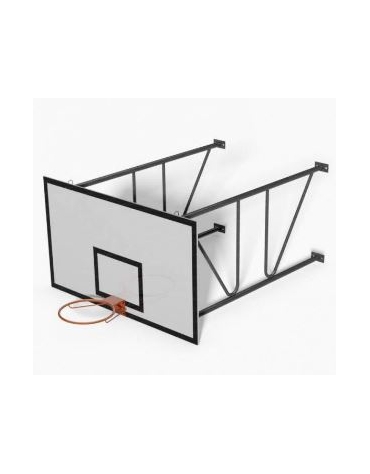 Impianto basket fisso, tabelloni in legno, sbalzo 165cm.