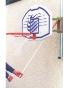 Impianto basket/minibasket a parete tabellone ovale 112x73 - Sbalzo cm 60