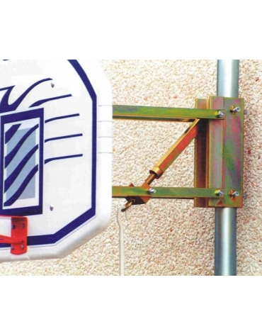 Impianto basket/minibasket a parete tabellone ovale 112x73 - Sbalzo cm 60