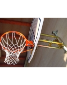 Impianto basket/minibasket a parete tabellone ovale 112x73 - Sbalzo cm 60