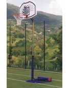 Canestro su colonna per minibasket con tabellone misure 112 x 73 cm
