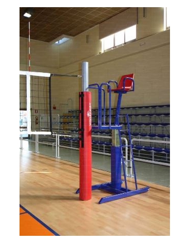 Palchetto per arbitro pallavolo piedi-seduto con ruote, norme F.I.P.A.V. - cm 80x120
