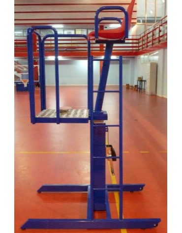 Palchetto per arbitro pallavolo piedi-seduto con ruote, norme F.I.P.A.V. - cm 80x120