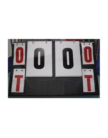 Segnapunti da tavolo con numerazione bifacciale da 0 a 50 e segnalazione time-out.