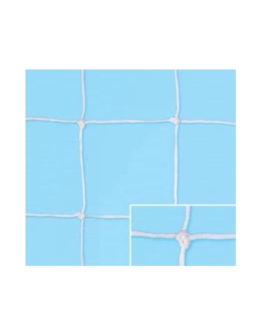 Coppia reti calcio treccia 100% polietilene stabilizzato U.V. diam. 4 mm., maglia 12x12 cm., lavorazione con nodo.