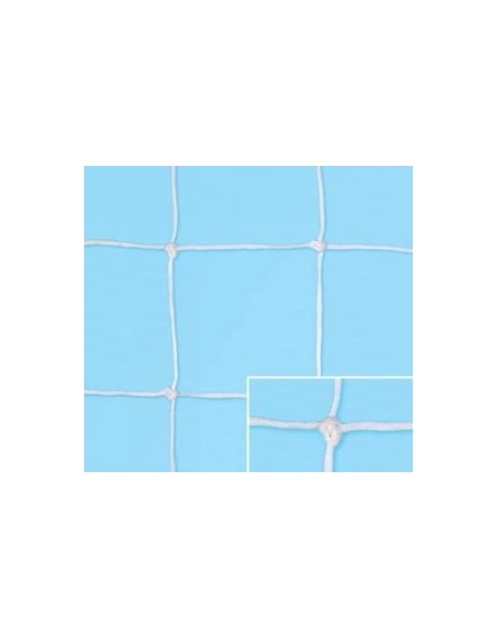 Coppia reti calcio treccia 100% polietilene stabilizzato U.V. diam. 4 mm., maglia 12x12 cm., lavorazione con nodo.