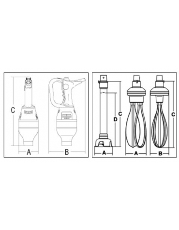 Mixer ad immersione con frusta e mescolatore da cm. 40