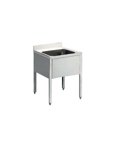 Lavatoio inox 1 vasca senza ripiano Dimensioni cm.70x60x85/90h