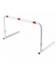 Ostacolo in acciaio per allenamento graduabile cm 30/40/50 - verniciato bianco, fasce rosse