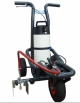 Carrello segnacampo a vernice ecologica, pompa manuale, struttura in acciaio verniciato, con 3 ruote