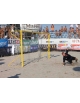 Coppia porte beach soccer 5,5x2,2 metri in alluminio sez. mm 80, traversa divisa, mobili, gomiti saldati