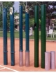 Pali tennis in alluminio sezione rotonda Ø mm 120, da fissare mezzo bussole (incluse)