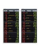 Coppia di pannelli laterali - 12 giocatori per squadra, Falli/Penalità. Numero maglia, punti personali - cm 120x260x11,5