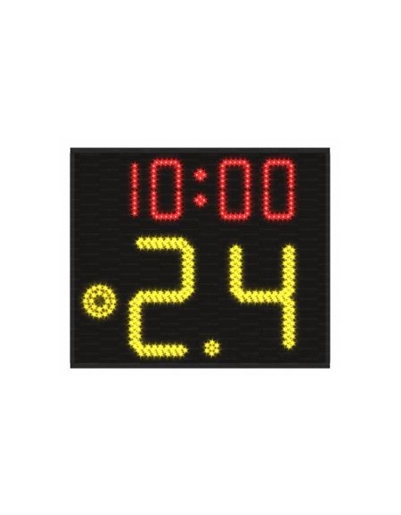 Tabellone Indicatore dei 24 secondi e del cronometro. Visualizzazione su 1 lato. Dim. cm 70.5 x 60 x 11.5 Tabellone Indicatore dei 24 secondi e del cronometro. Visualizzazione su 1 lato. Dim. cm 70.5 x 60 x 11.5