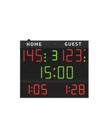 Tabellone elettronico multisport cifre alte 25 cm. Dim. cm 140 x 118 x 9 h Tabellone elettronico multisport cifre alte 25 cm. Dim. cm 140 x 118 x 9 h