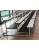 Modulo tribuna da 2 metri a 3 file in acciaio verniciato, ribaltabile e trasportabile con ruote - Seduta con doghe in alluminio.