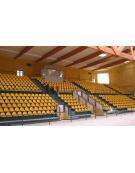 Seduta con schienale ignifuga cl.1 - conforme alla normativa fifa - trattamento anti uv - cm 44x45x35H