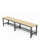 Panca spogliatoio 2 mt solo seduta, struttura in acciaio sez. mm 30x30, doghe in legno - cm 200x35x45h