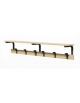 Appendiabiti in acciaio sez. 30x30 mm. fascia e tettuccio in legno -  lunghezza 2 metri