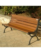 Panchina Firenze con seduta in legno di iroko