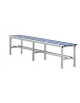 Panca in alluminio sez. mm 30x30. doghe in alluminio con inserto PVC - lunghezza 2 mt - solo seduta - cm 200x35x45h