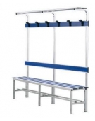 Panca in ALLUMINIO sez. 30x30 mm. doghe in alluminio anodizzato con inserto PVC, 2 mt. completa.