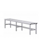 Panca in alluminio sez. mm 30x30. doghe in alluminio anodizzato - lunghezza 2 mt - solo  seduta - cm 200x35x45h