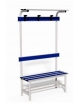 Panca alluminio 1 mt sez. tonda mm 40, doghe alluminio anodizzato, inserto PVC - con appendiabiti e schienale e mensola borsa